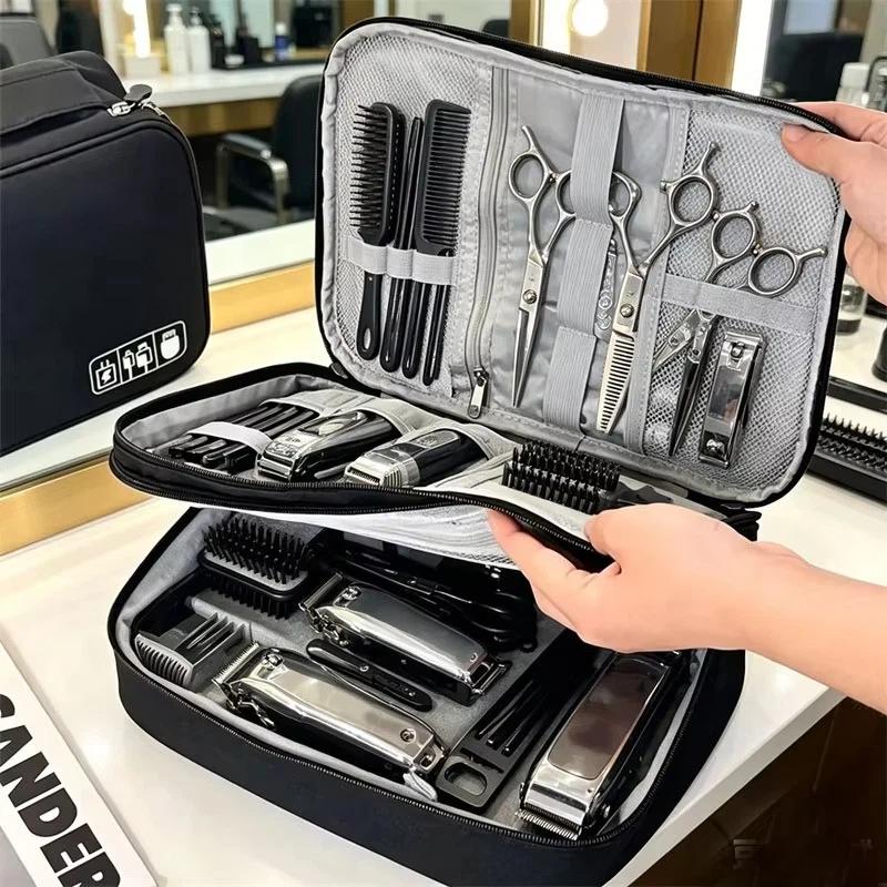 1Pcs 3Layer Large Capacity Barber Tool Organizer Bag Hairdressing Tool Storage Bag Hair Clippers Scissors Hair Styling Accessory