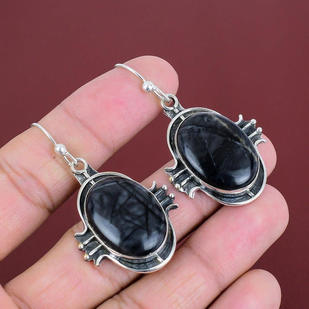 Picasso Jaspis Ohrringe Sehr hübsche Edelstein Ohrringe Dezenter Schmuck 925 Sterling Silber Ohrringe Handgefertigte Ohrringe Boho Schmuck Geschenke für Mama