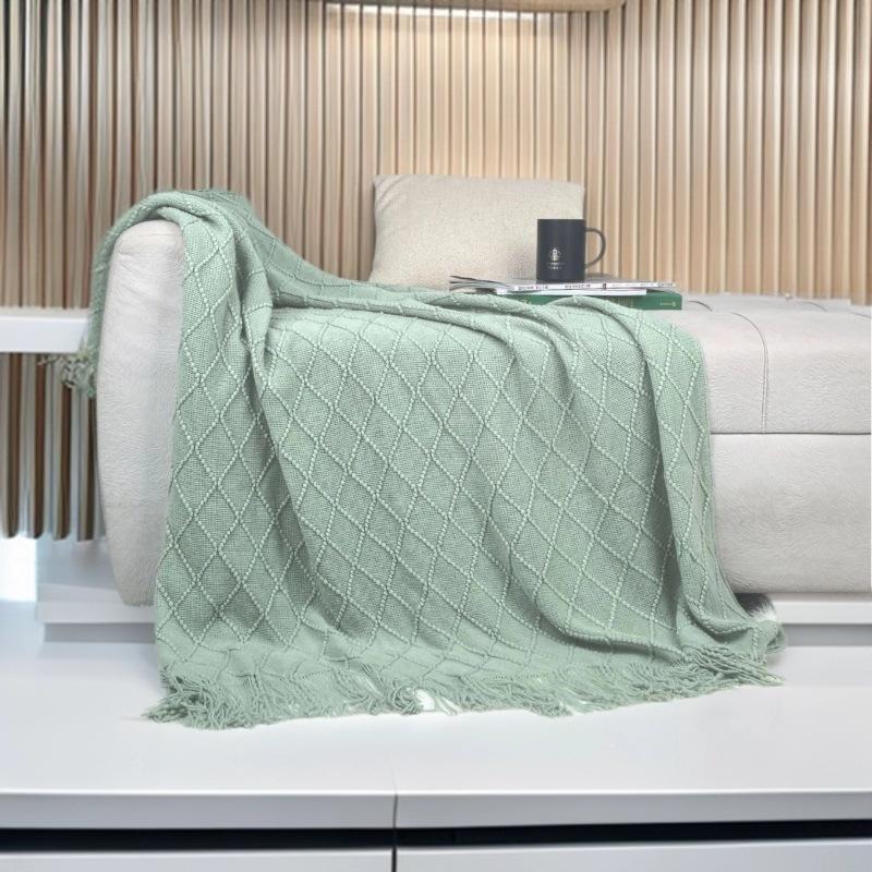 Luxury-lite Minimalist Natural Yoga Blanket Sofa Cushion Throw Blanket Air Conditioning Blanket Bed Cover