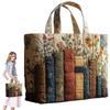 Vintage gesteppte Tote-Tasche für Damen mit 3D-Druckmustern Leichte Reise-Handtasche Große Kapazität Baumwoll-Einkaufstasche Dame Mädchen
