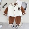 Kinder Baseballanzug Set für Jungen und Mädchen Frühling und Herbst Kleidung Sport und Freizeit Zweiteiliges Set