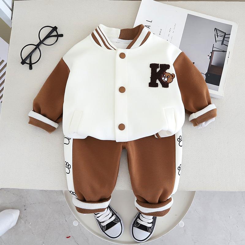 Kinder Baseballanzug Set für Jungen und Mädchen Frühling und Herbst Kleidung Sport und Freizeit Zweiteiliges Set