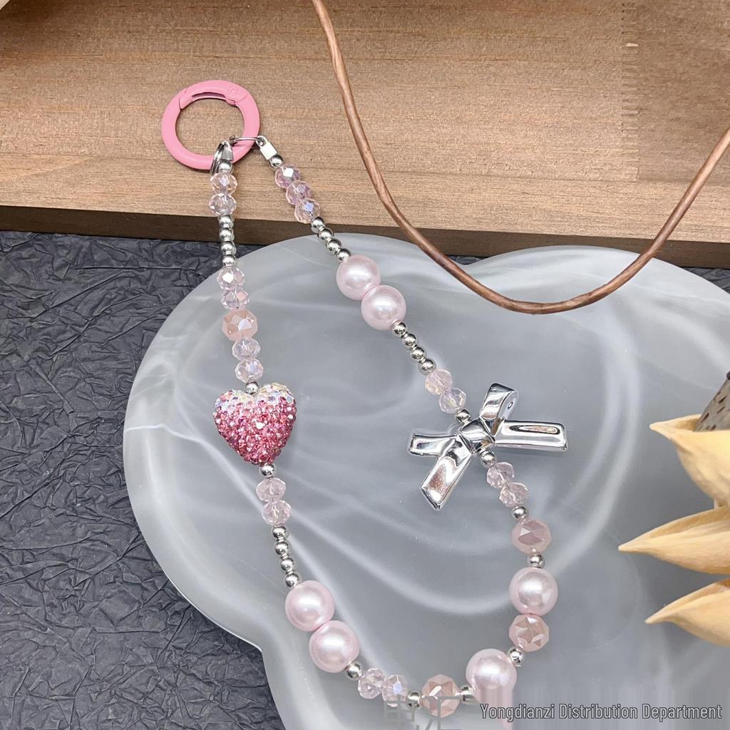 Lux Rhinestone Butterfly Heart Crystal Phone Chain & Keychain Accessory for Women