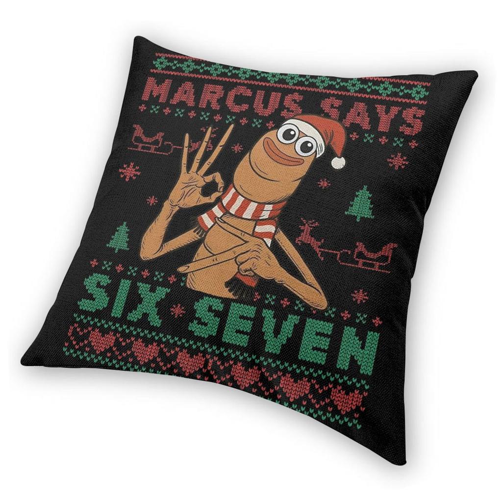 Marcus The Worm Merry Christmas Meme Pillowcase Soft Polyester Cushion Cover Decoration Pillow Case Cover