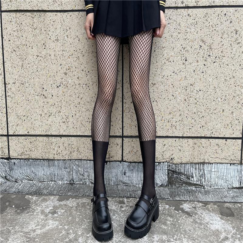 Sexy Fishnet Patchwork Stockings Pure Desire Sexy Hollowed-Out Thin Pantyhose For Women