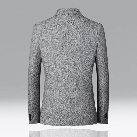 Blazer para Hombre Color Sólido Cruzado Otoño Invierno Dos Botones Bolsillos Abrigo de Traje para Boda