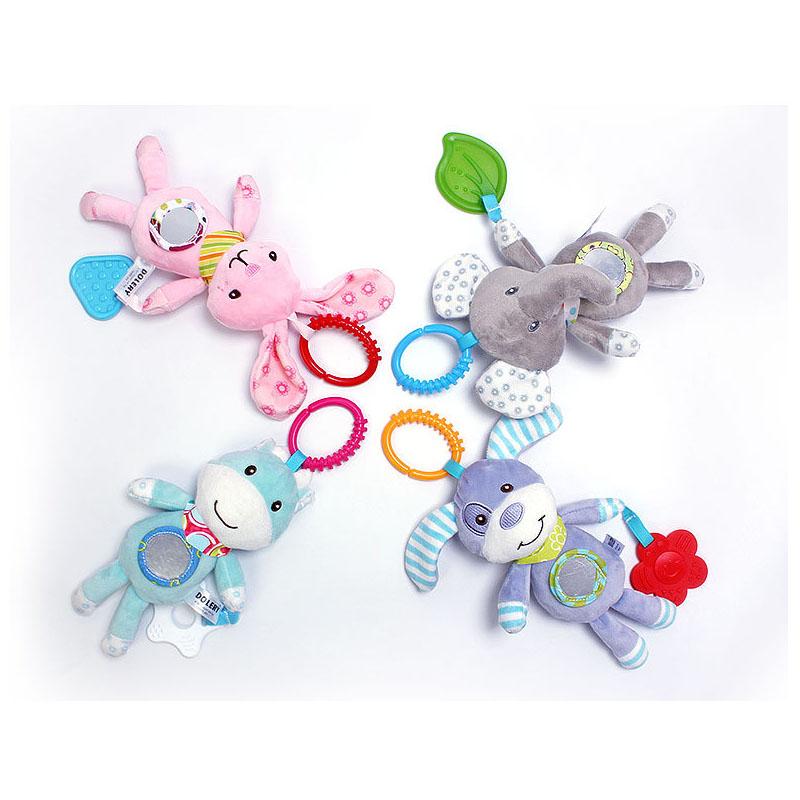 Hot Sale Newborn Baby Plush Stroller Toys Baby Rattles Mobiles Cartoon Animal Hanging Bell Educational Baby Toys 0-12 Months