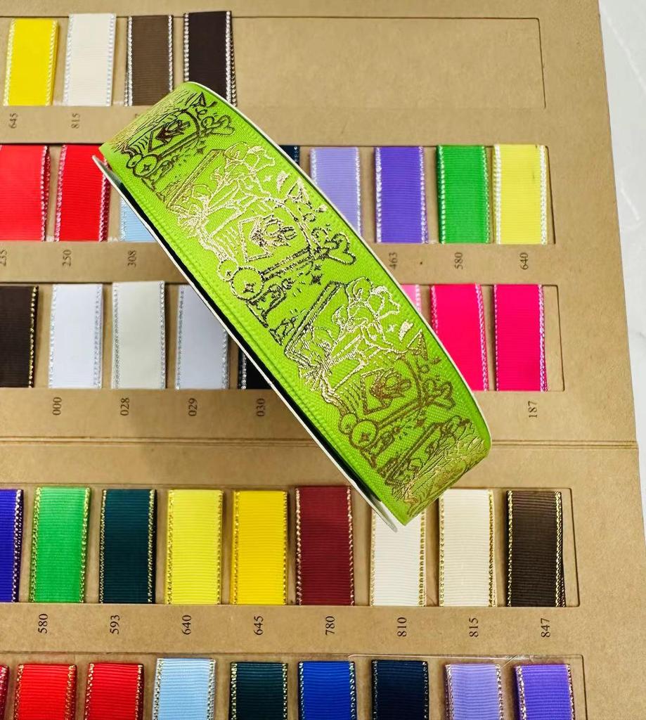2.5cm Wide Magic Book Ribbon - Hot Stamping Handmade Bow for Jewelry and Gift Box Accessories