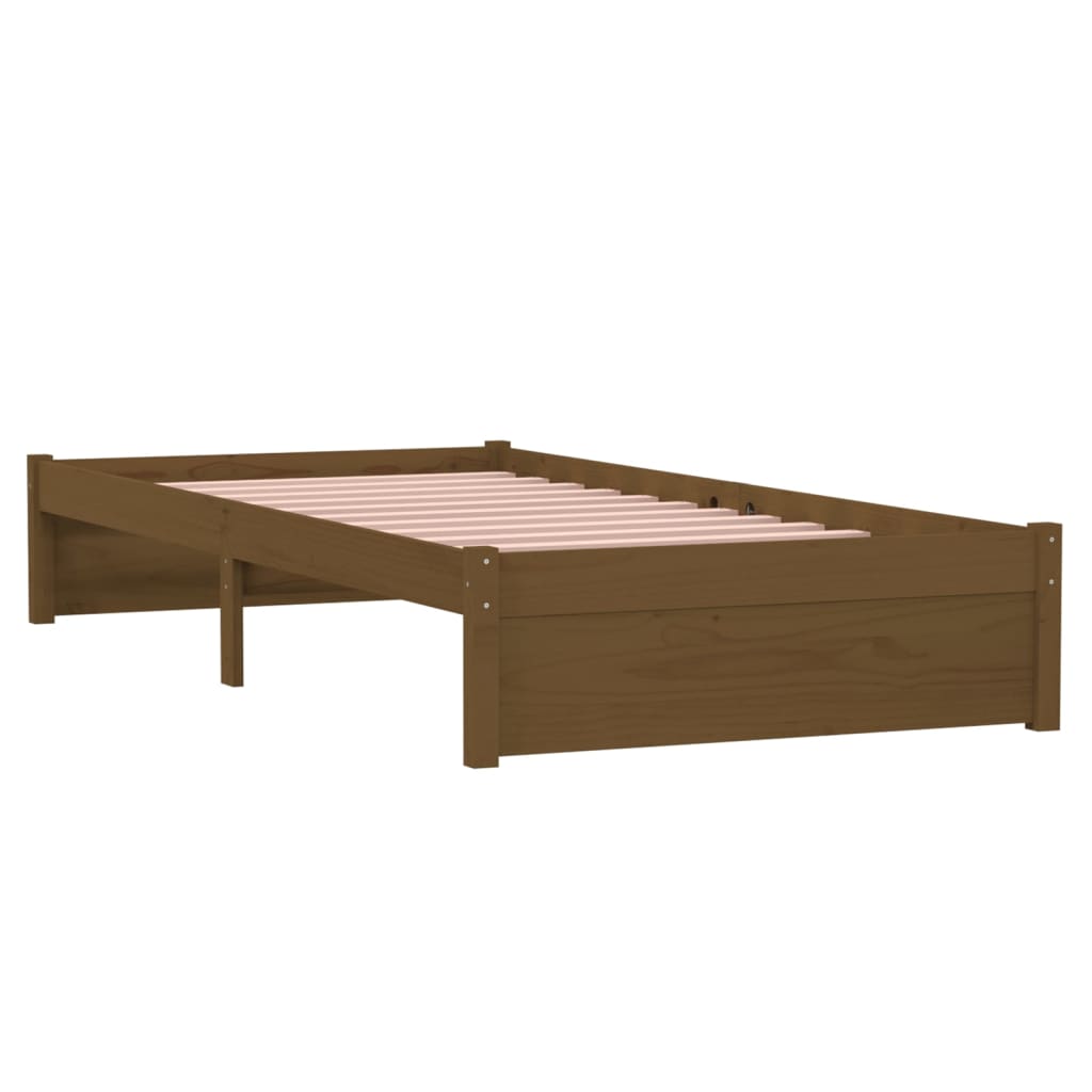 vidaXL Massivholzbett Honigbraun 90x190 Cm