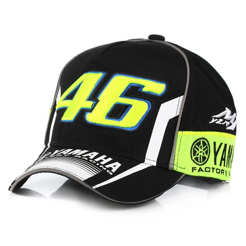 NovaGlade Yamaha Racing Cap met geborduurd patroon, ademende zomerpet met 'duck tongue'-design in blauw en zwart. zwart