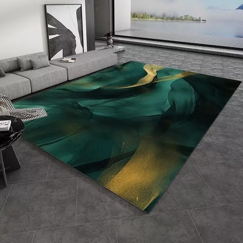 

Senior Green Golden Rug Living Room Large Size Bedroom Carpet Household Decoration Non-slip Machine Washable Parlor Foot Mat 200*250cm