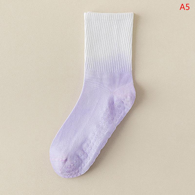 

Градиентный цвет средней длины носки для йоги женские силиконовые нескользящие чулки профессиональные as the picture