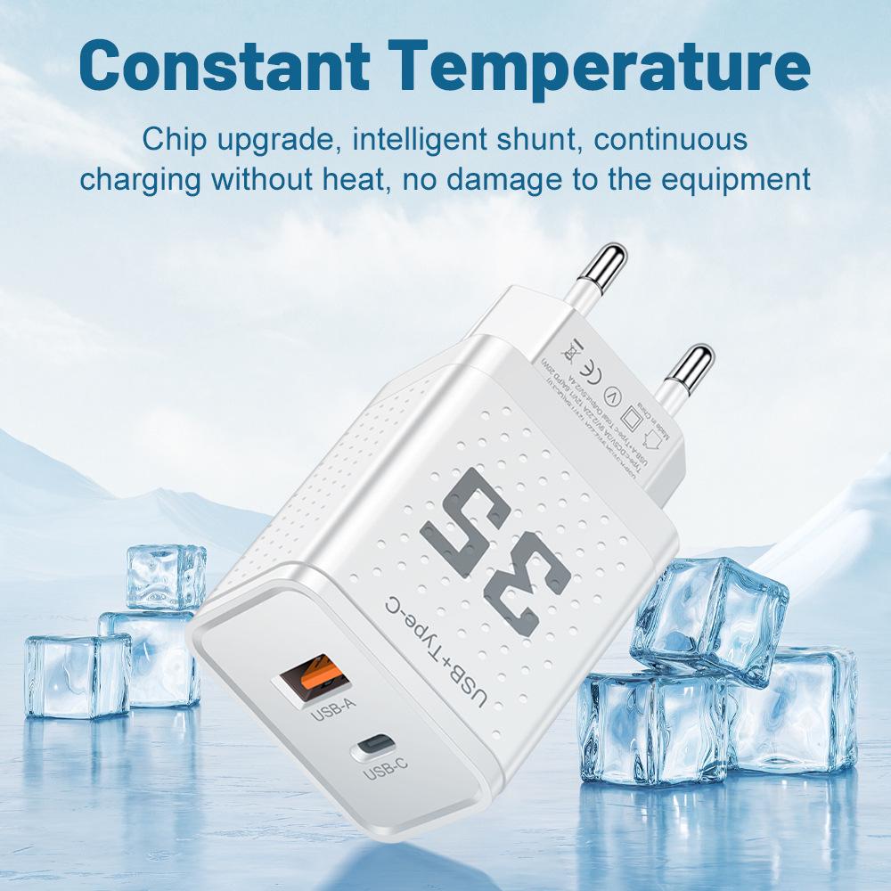 20W 3A PD+USB Travel Charger with US/EU/UK Plug