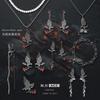 Original Design Dark Wind Red Zircon Raven Rose Earrings Light Luxury Niche Earrings