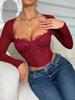 European & American Cross-Border Mesh Patchwork Lace See-Through Slimming Corset Top