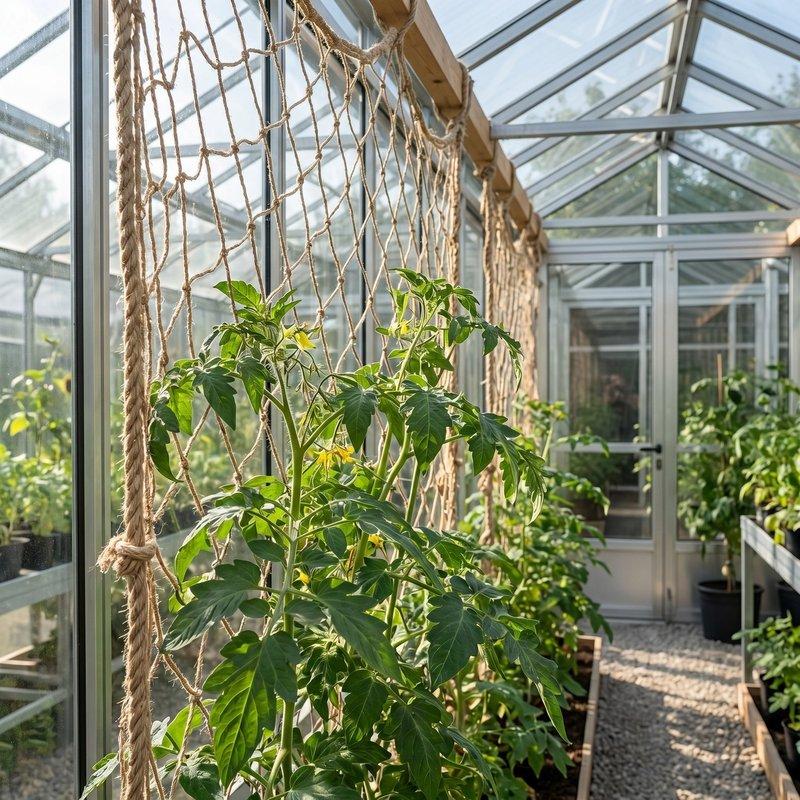 Jute Trellis Netting for Climbing Plants 3.3X 6.6Feet Heavy Duty Plant Support Net for Cucumber Vine, Fruits & Vegetables Tomato