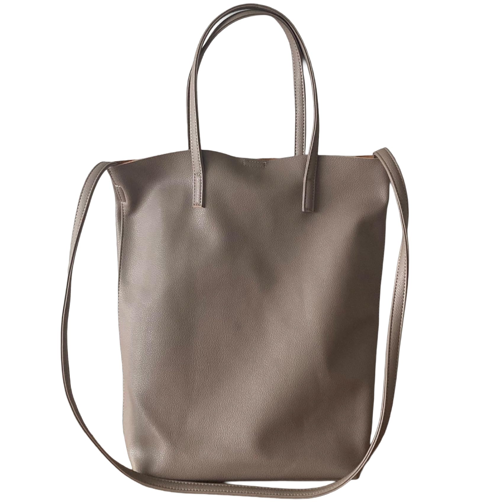 

Ной Сумка-шоппер состояние полной удовлетворенности, сумка через плечо, большая вместимость, легкая, простая, однотонная, искусственная кожа с карманами (Серо-коричневый)