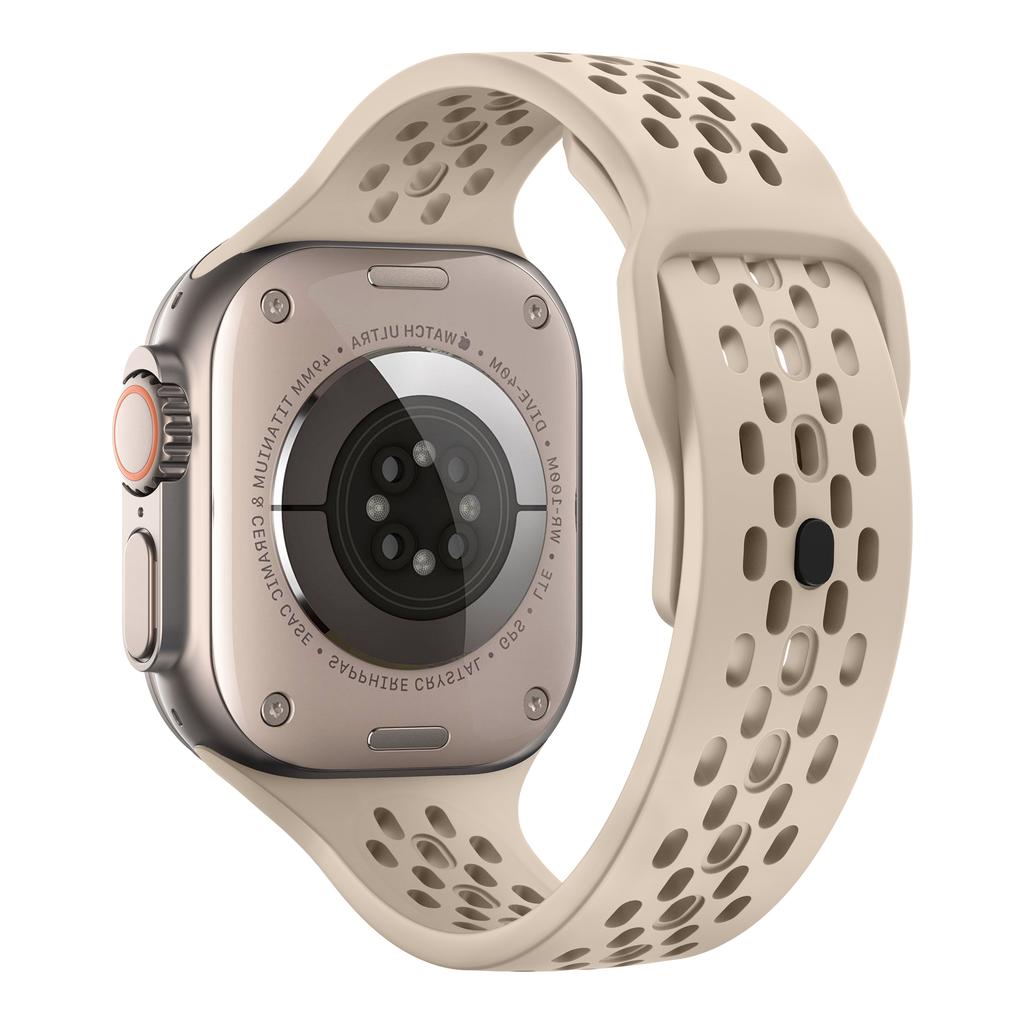 Oddychający silikonowy pasek do Apple Watch Ultra3 49mm 46mm 45mm 44mm 42mm 41mm 40mm bransoletka sportowa iWatch Series 11 10 9 8 7 6 SE3 pasek
