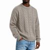Men's Retro Cable Knit Neck Pullover Sweater, Color, for Fall and Winter