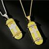 New European and American Hip Hop Skateboarding Cross Pendant Alloy Full Diamond Jewelry Trendy Cool Unisex
