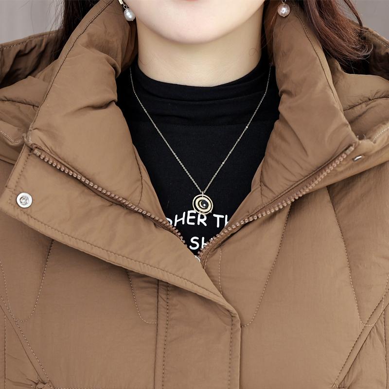 Mulher Longo Parkas Inverno Outerwears Elegante Senhora Jaqueta Com Capuz Casual Solto Grosso Quente Casacos