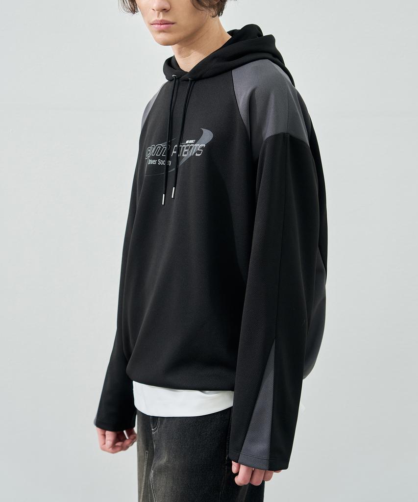 DRAW FIT Blockcore Jersey Hoodie Long Sleeve [Black]
