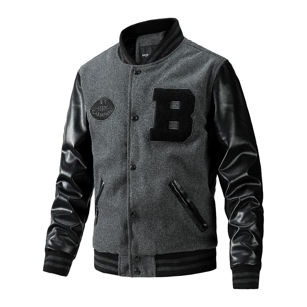 Herfst Winter Trendy Heren Baseballjack Amerikaanse Stijl Geborduurd Casual Los Grote Maat Bovenkleding voor Jonge Mannen