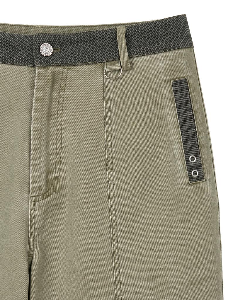 Dandel Dd Box Stitch Binding Pants (Ash Khaki)