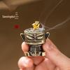 Sanxingdui Alloy Incense Burner: Goose Pear Tent Design for Tea Ceremony & Indoor Zen Decor
