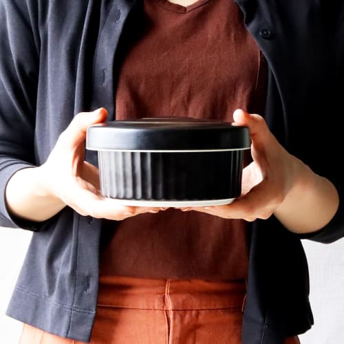 Functional Living Goods. Stylish Ceramic Rice Container, Non-Stick, Made in Japan, Hasami Ware, 1 Cup