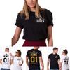 Stylisches T-Shirt mit Nummern-Kronen-Print für Damen und Herren, perfekt für legere Sommerkleidung