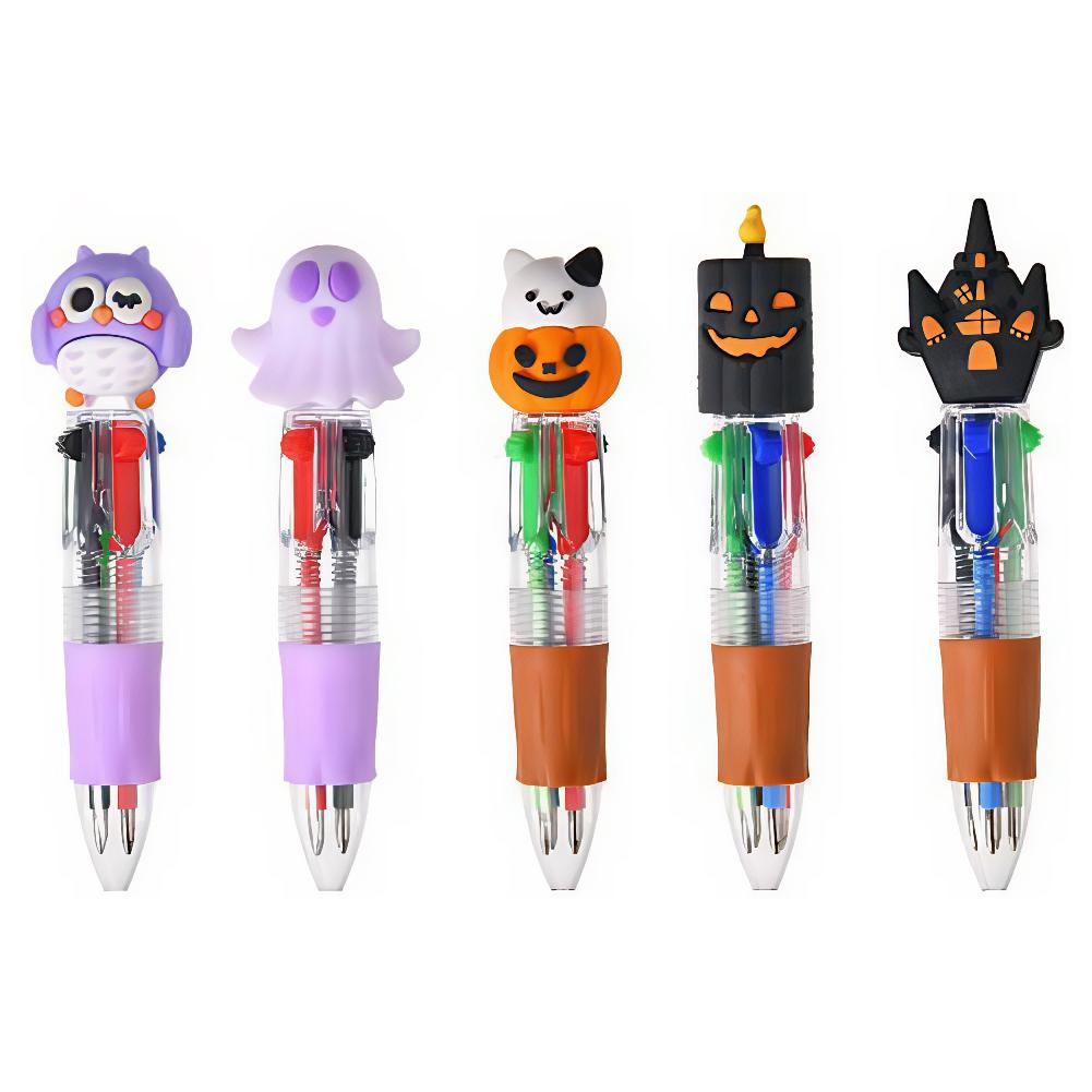 Halloween Themed Ballpoint Pens Bulk Cute Press Type Color Pen Mini Pen Smooth Writing for Halloween Gifts Back-To-School Gifts