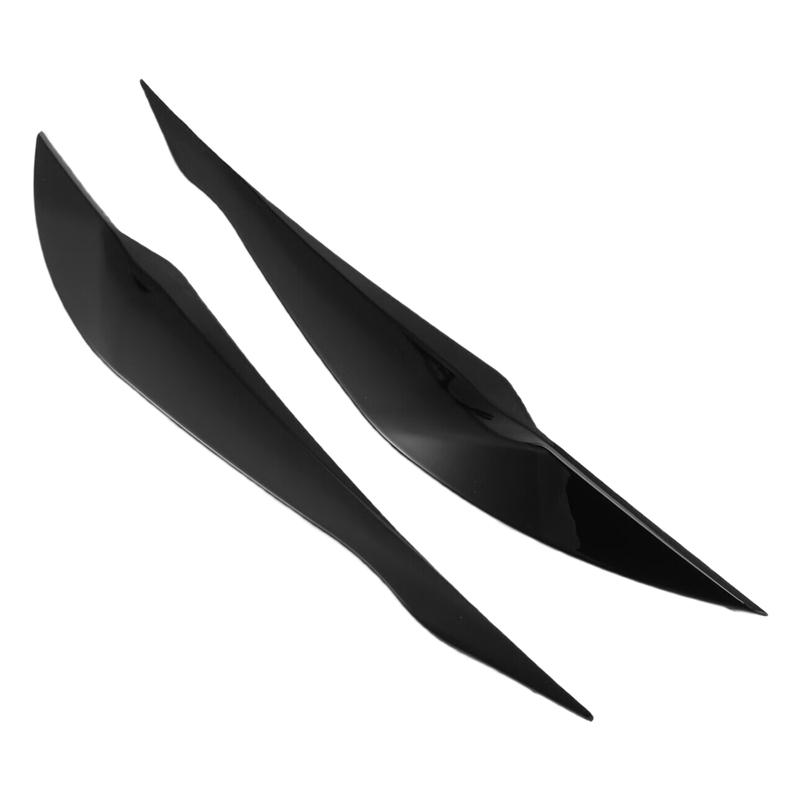 A90Q-For BMW 3 Series F30 F31 318I 320I 2012-2018 Compatible 2Pcs Car Headlight Eye Lid Covers ABS Eyebrow Trim Sticker Heads