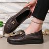 Style Ladies Loafers Ladies Leather Flat Shoes,simple and Classic Mom's Shoes  Anti-slip and Comfortable,free Shipping
