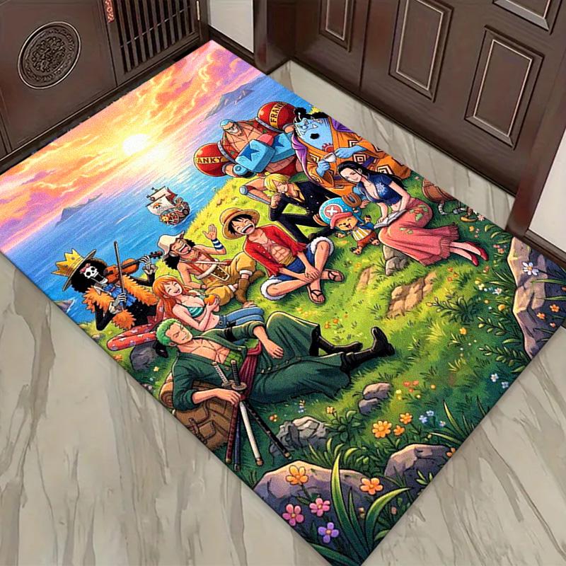 Tappeto Anime Pirati per Soggiorno Camera da Letto Casa Decorazione Divano, Tappetino Antiscivolo per Giochi Bambini