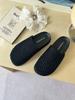 2025 new leather hand-woven retro bag head slippers wear thick bottom hollow one pedal lazy sandals woman