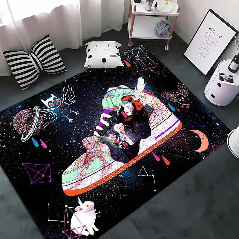HD Printing Fashion Basketball Shoes Rug for Bedroom Living Room Hallway Long Strip Carpet  Anti-slip Rug Sofa Doormat Home Mat
