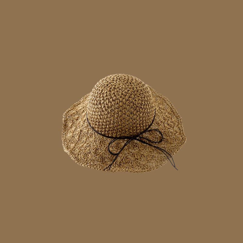 Fashion Ins Net Red Summer Outing Large Brim Sun-shading Beach Sun Hat Korean Version of The Obvious Face Small Straw French Straw Hat Female