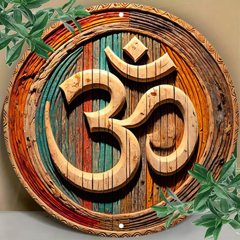 Aluminiumschild Lebhaftes Metallblechschild - Symbol Rustikale Metall-Wandkunst, Türkisfarbenes rundes Aluminiumschild - Für Heimdekoration