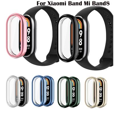Vollschützende Hülle für Xiaomi Mi Band 8 Smartwatch Displayschutzfolie für MiBand 8 Ersatzzubehör Rahmenhülle TPU