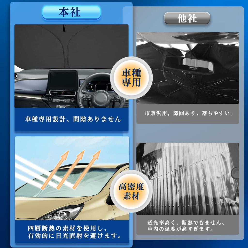 Ruiya Car Windshield Sun Shade, Car Blind, Blocks Sunlight, UV Protection, Storage Bag Included