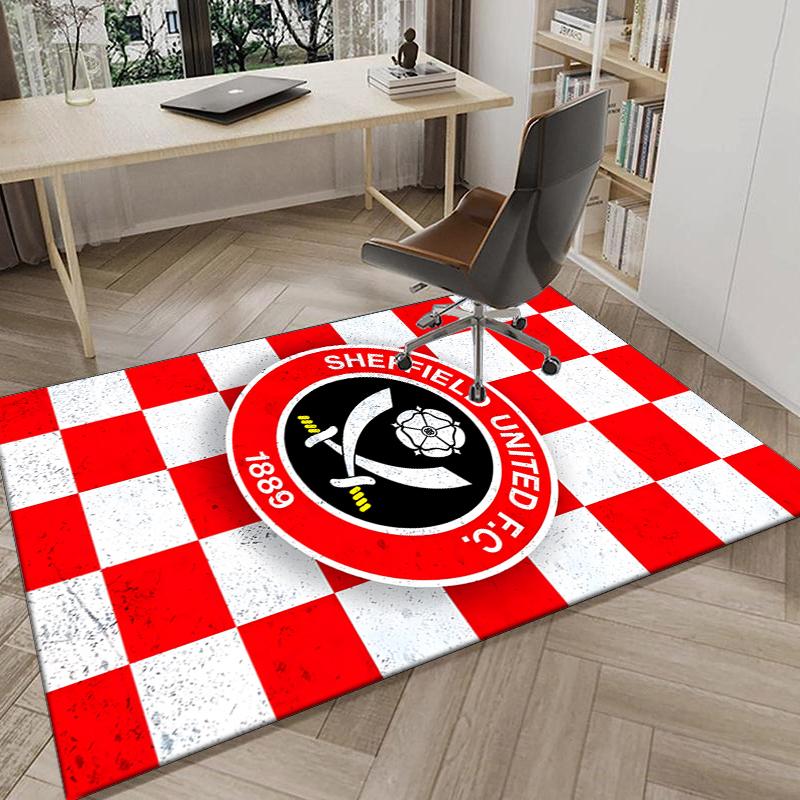 1PC She-ffield Fc Crest Rug Game Carpet, Floor Mat for Bedroom Living Room Entryway Rug, Home Decor Idea Gift for Christmas birthday