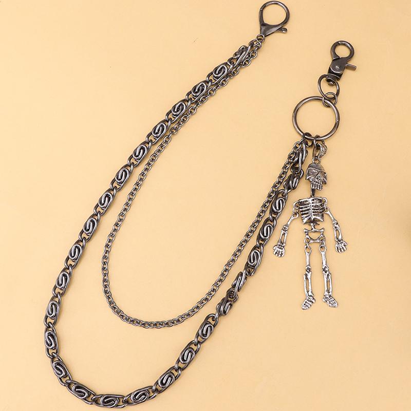 Hip Hop Inspired Metal Skeleton Waist Chain; Punk Personalized Vintage Pants Chain; Excellent Gift Idea