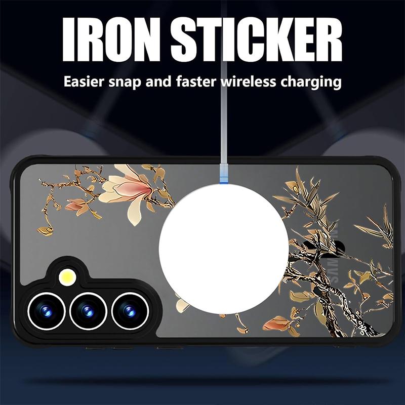 Cute Little Flower Pattern Magnetic Phone Case For Samsung Galaxy S26 S24 S23 Ultra S25 FE S22 Plus S25 Edge For Magsafe Cover