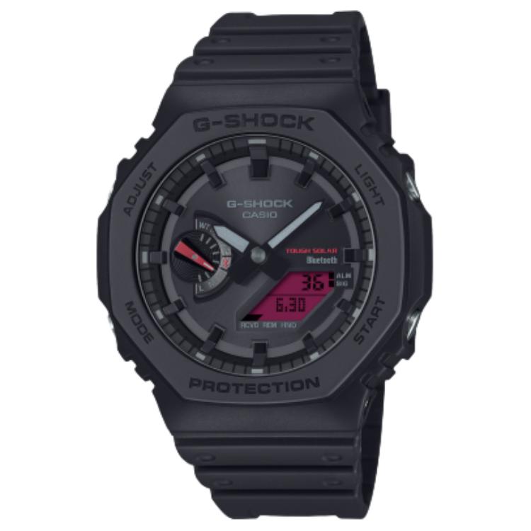 

CASIO G SHOCK Quartz Movement Resin Strap Watch Men s Watches Black Dial GA-B2100BBR-1A Black Dial