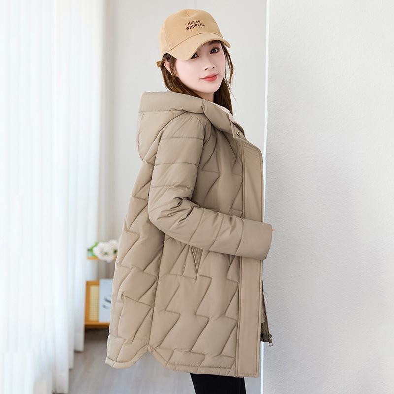 Women's Short Cotton-padded Clothes, New Medium and Long Styles, Fashionable, Foreign and Thin, Hooded Cotton-padded Clothes, Women's Cotton-padded Ja