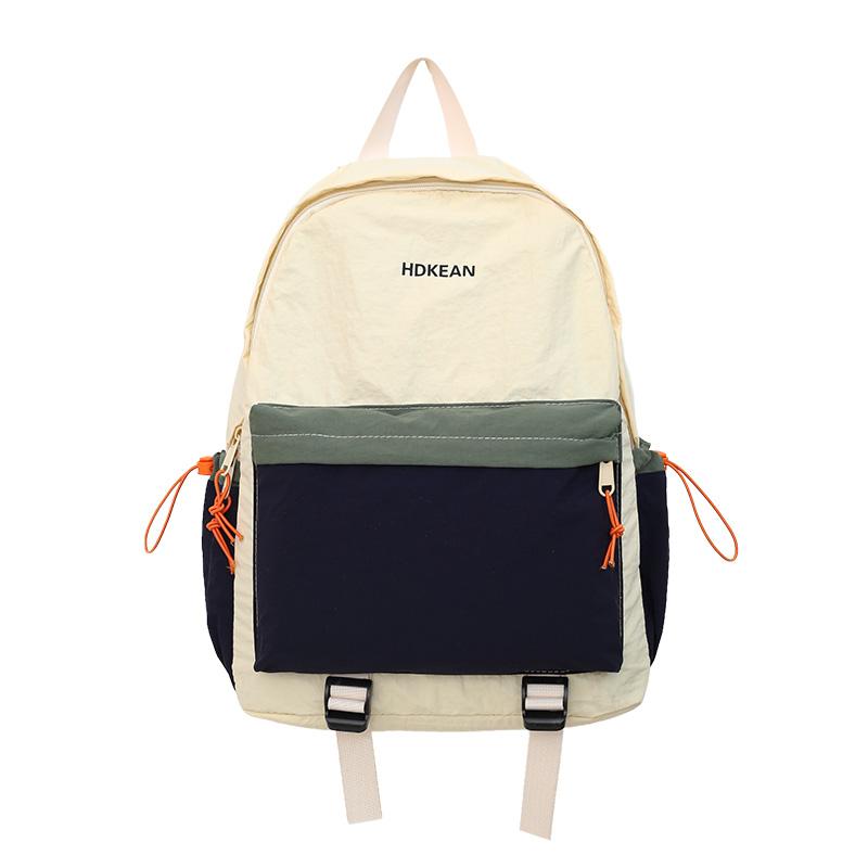 Lightweight Commuter Backpack College Style Large Capacity Schoolbag Women's Contrast Color Backpack