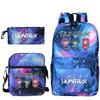 Animation Cartoon Grund- und Sekundarschüler Schultasche Kinderrucksack Freizeit Federmäppchen Umhängetasche Dreiteiliges Set