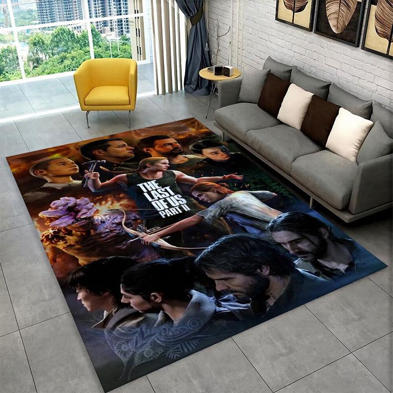 Horror Game TV The Last of Us Non-Slip Area Rug for Living Room,Bedroom,Playroom,Soft Carpet Floor Mat Home Decor Rug Kids Room