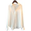Women's Long Sleeve Satin Shirt Spring Summer Sun Protection Versatile Drape Retro Hong Kong Style Blouse Top